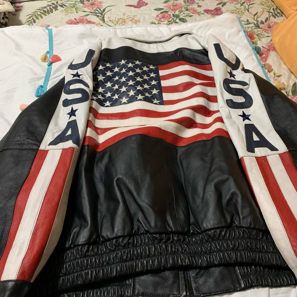 Leather Black USA Jacket size xxxL